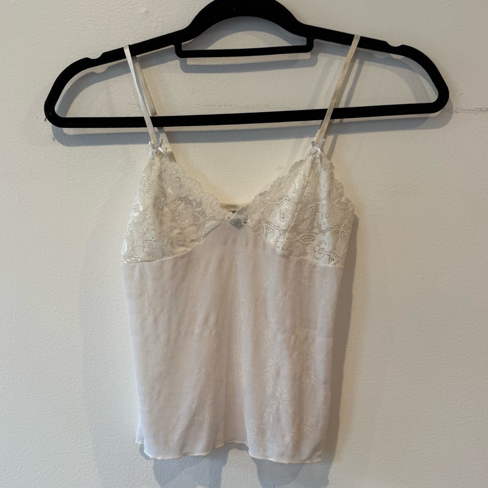 Rampage sheer Cream Lace Camisole top